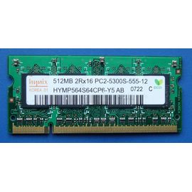Arbeitsspeicher RAM hynix DDR2 | 512MB | 667MHz | 2Rx16 | PC2-5300S-555-12